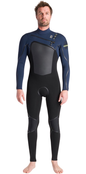 2025 C-Skins Mens NuWave Wired 5/4mm Chest Zip Wetsuit C-NWI54MCZ - Black / Bluestone x / Cool Green